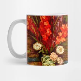 Van Gogh Red Gladioli Floral Fine Art Still Life Painting Mug